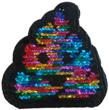 Reversible Sequin Rainbow Poop Emoji Myletterbaby Crochet Png Rainbow Emoji Png
