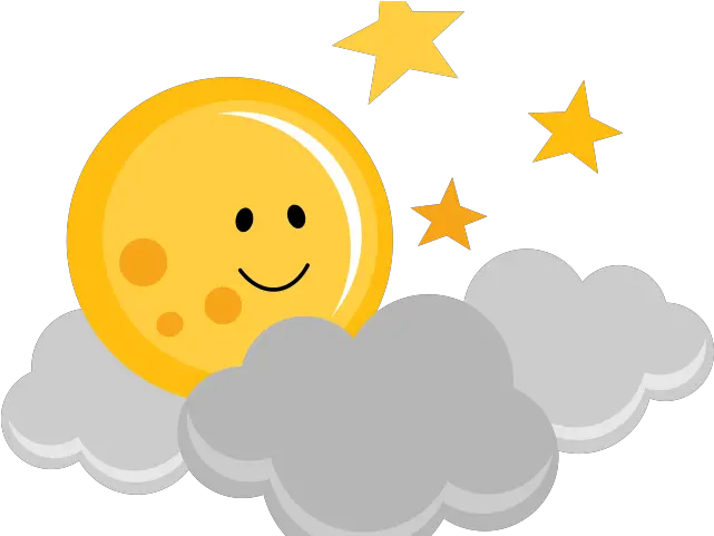 Download Hd Cloud Clipart Cute Cute Moon And Stars Clipart Cute Moon Cartoon Png Stars Clipart Transparent