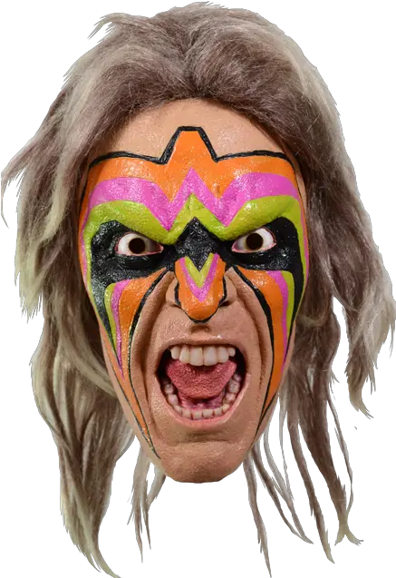 Wwe Ultimate Warrior Adult Size Halloween Mask Wwe Ultimate Warrior Mask Png Ultimate Warrior Logo