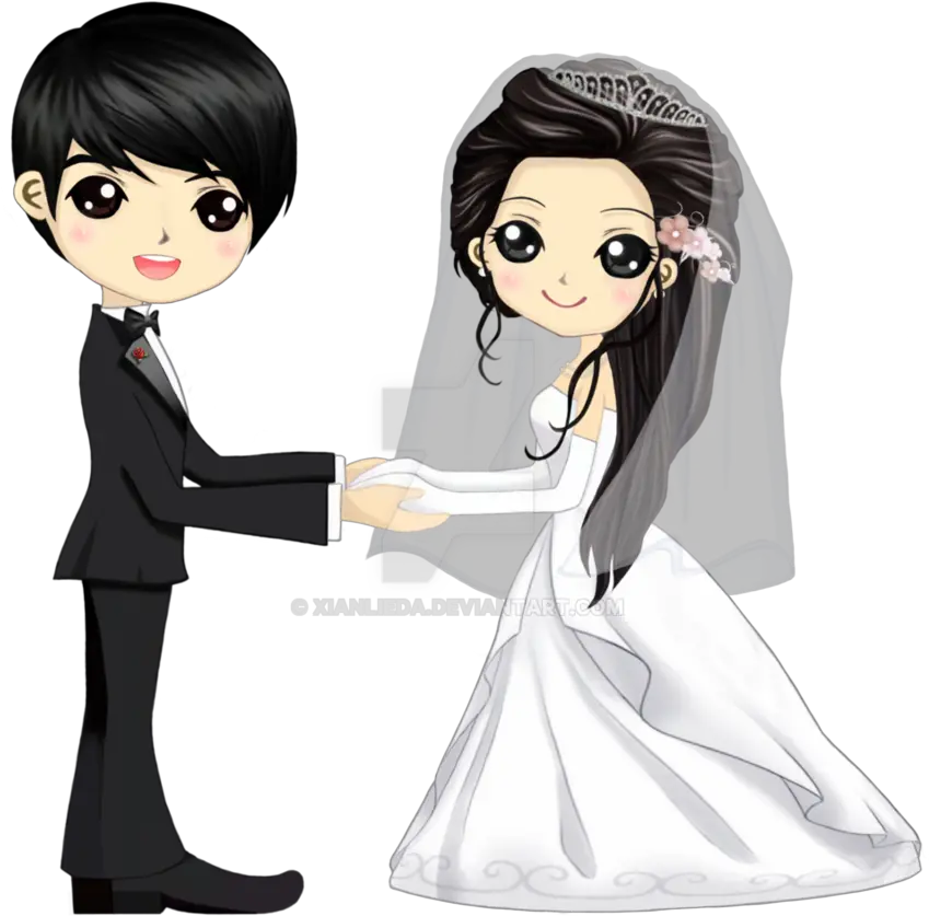 Monmonu0027s Wedding Chibi By Xianlieda Anime Chibi Wedding Wedding Chibi Png Anime Couple Png