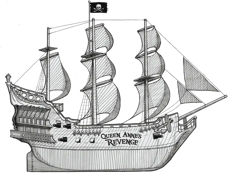 Blackbeardu0027s Lost Plunder Georgia State University News Draw Queen Annes Revenge Ship Png Pirate Ship Logo