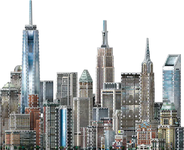 New York Collection Wrebbit 3d Puzzle New York Png New York City Skyline Png