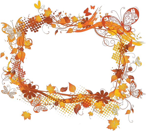 Vector Frame Fall Clip Art Borders Clipart Autumn Tree Border Png Fall Flowers Png