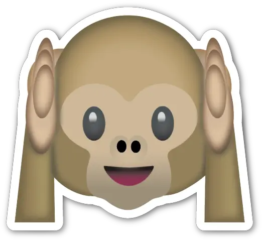 Download Hd Hear No Evil Monkey Monkey Covering Ears Emoji Png Monkey Emoji Png