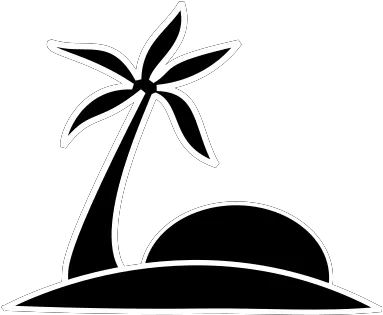 Blue Palm Tree Beach Wsun Png Svg Clip Art For Web Palm Tree And Sun Vector Beach Silhouette Png