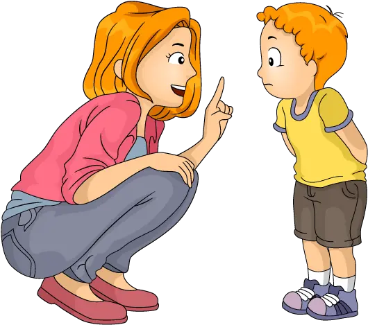 Download Hd Teaching Cartoon Png Mother Talking To Son Communicating With Children Cartoon Teacher Clipart Png