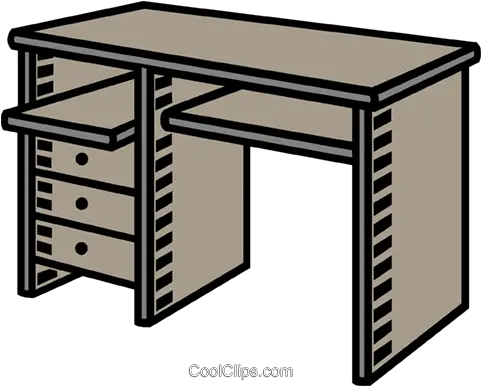 Computer Desk Royalty Free Vector Clip Art Illustration Computer Table Clip Art Png Computer Desk Png
