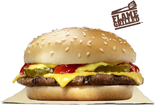 Flame Grilled Cheeseburger Burger King Cheese Burger Burger King Png Flame Border Png