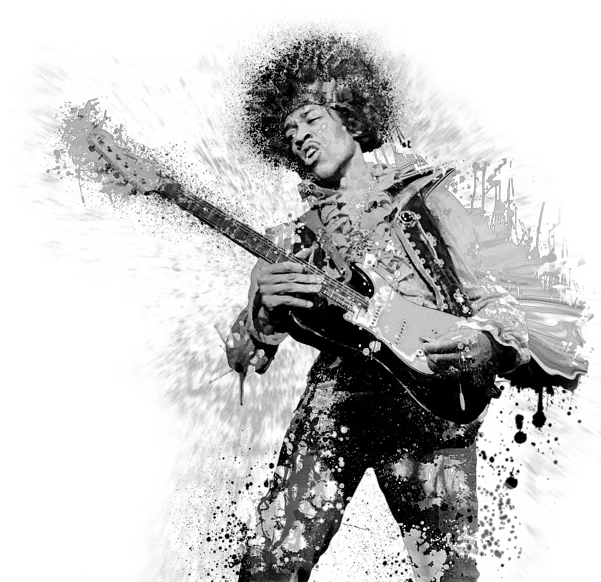 Guitarist Jimi Hendrix Jimi Hendrix Art Black And White Png Jimi Hendrix Png