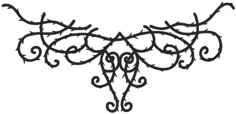 Symmetrical Ornamental Swirl Thorn Divider Transparent Png Drawing Thorn Png