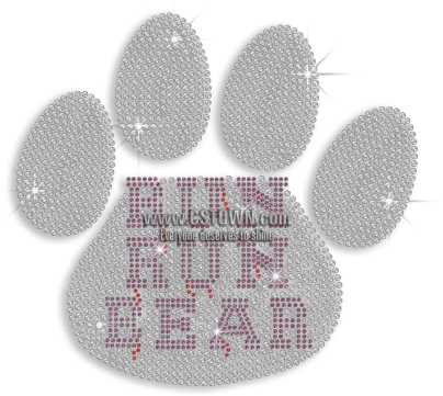 Download Run Bear Paw Iron On Rhinestone Transfer Png Rhinestone Png