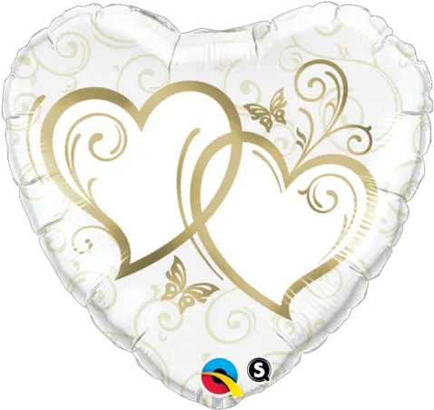 45cm Entwined Gold Hearts Inflated Foil Corazón Feliz Aniversario Png Gold Hearts Png