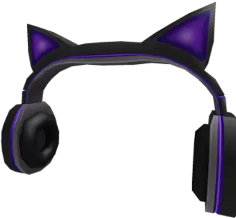 Purple Cat Ears Headphones Purple Cat Headphones Roblox Png Headphones Png