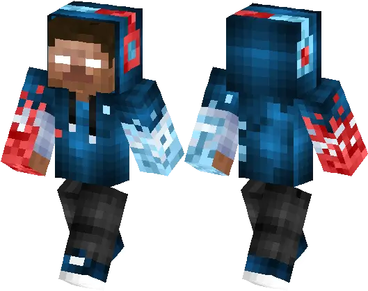 Skin Herobrine Minecraft Red Hoodie Skin Png Herobrine Png