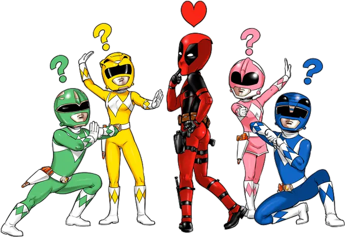 Parody Of Mario Back To The Future Deadpool And Power Rangers Caricatura Power Rangers Animados Png Power Rangers Icon