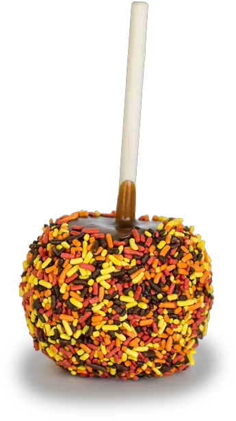 Spooky Sprinkles Caramel Apple With Sprinkles Png Sprinkles Transparent