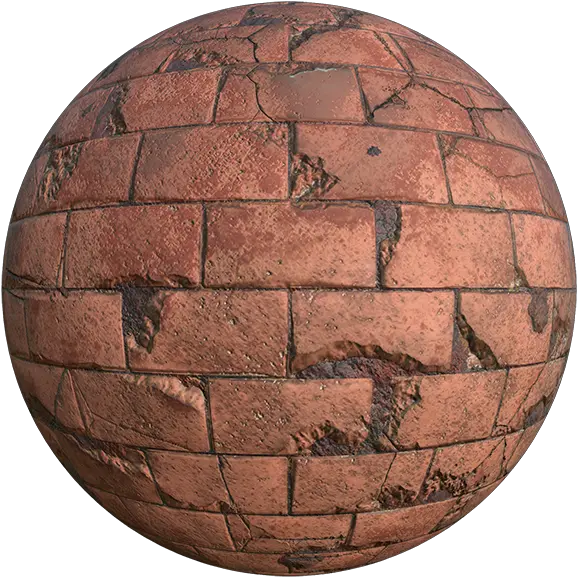 Broken Red Brick Texture With Cracks Solid Png Broken Brick Wall Png