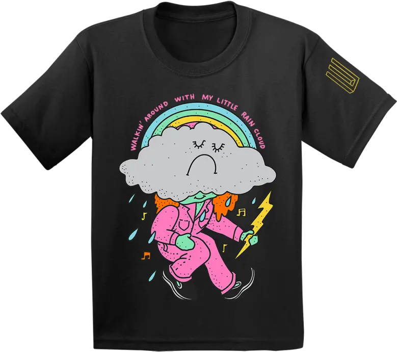 Hard Times Rain Cloud Kids T Shirt Wiz Khalifa Black And Yellow T Shirt Png Rain Cloud Transparent