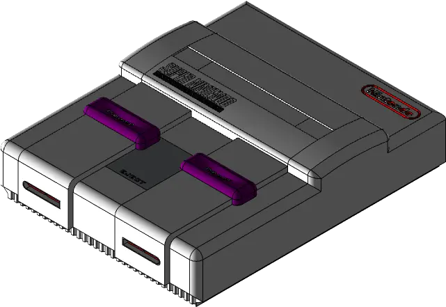 Super Nintendo Snes 3d Cad Model Library Grabcad Office Equipment Png Super Nintendo Logo Png