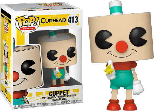 Cuppet Cuphead 413 Damaged 710 Funko Pop Cuphead Series 2 Png Cuphead Png