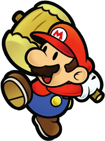 Paper Mario Super Hammer Paper Mario With Hammer Png Mario Png