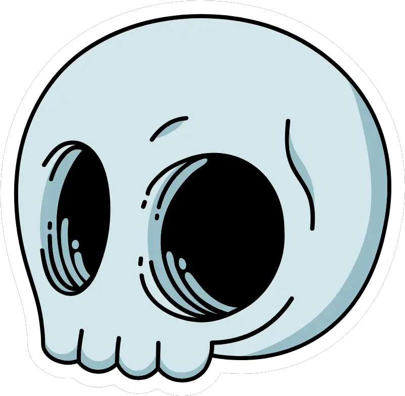 Cartoon Skull In 2020 Skulls Drawing Sticker Smile Cartoon Skull Stickers Png Creepy Smile Transparent