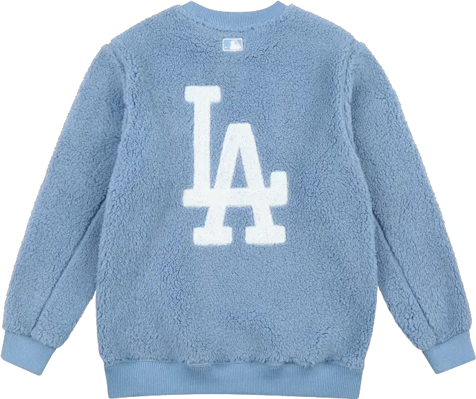 Big Logo Boucle Embroidery Wool Fleece Sweatshirt La Dodgers Bershka Bts Png Dodgers Logo Png