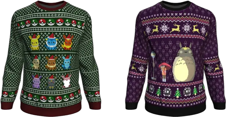 7 Geeky Gifts For The Otaku In Your Pokemon Ugly Christmas Sweater Eevee Png Anime Lines Png