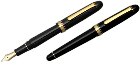 Platinum 3776 Century Fountain Pen Black W Gold Trim Pen Png Gold Trim Png