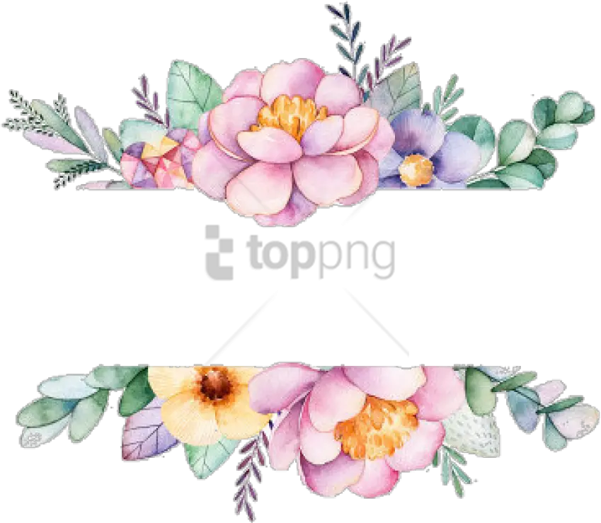 Free Png Watercolor Flowers Frame Image With Transparent Frame Flower Border Png Flower Frame Png