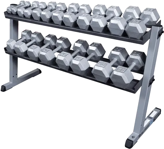 Body Solid 2 Tier Horizontal Dumbell Rack 2 Tier Hex Dumbbell Rack Png Dumbell Png