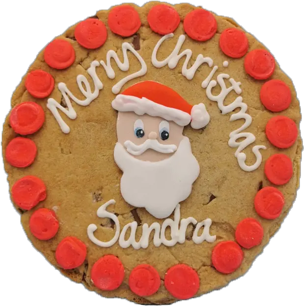 Santa Giant Chocolate Chip Cookie Happy Png Christmas Cookie Png