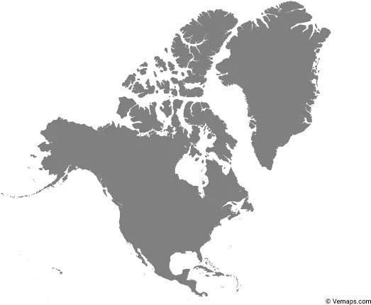 Vector Maps Of North America Continent Outline North America Map Vector Png North America Png