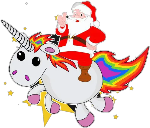 Santa Cute Santa Claus Cartoon Unicorn Png Transparent