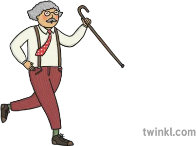 Running Old Man Illustration Twinkl Cartoon Old Man Running Png Old Person Png