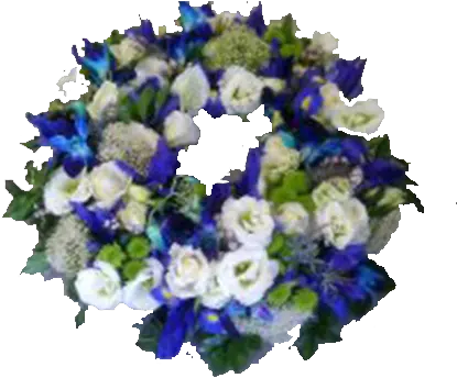 White And Blue Wreath Bouquet Png White Wreath Png