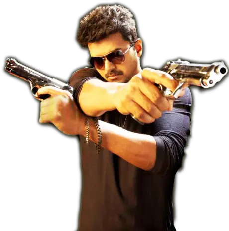 Actor Png Transparent Image Vijay Ilayathalapathy With Gun Actor Png