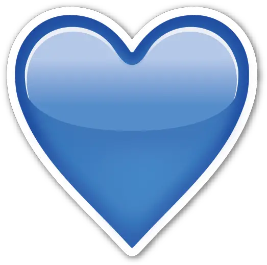 Blue Heart Heart With White Border Png Hearts Emoji Png