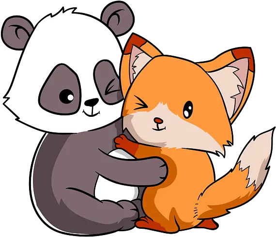 Fox Panda Forest Wild Life Animal Hug Fox Panda Png Panda Buddy Icon