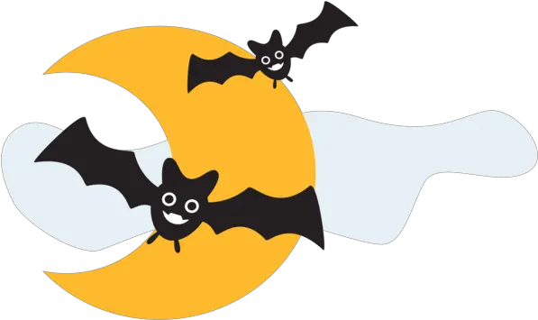 Halloween Bats And Moon For Fictional Character Png Bat Silhouette Png