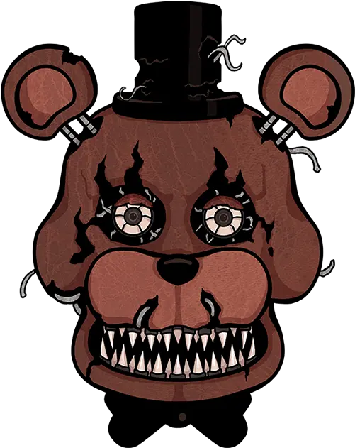 Nightmare Freddy Head Fnaf Png Drawing Of Nightmare Face Fnaf Png
