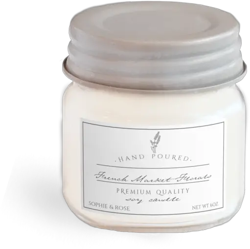 Mason Jar 12oz Shabby Chic Soy Candle French Florals Cosmetics Png Florals Png
