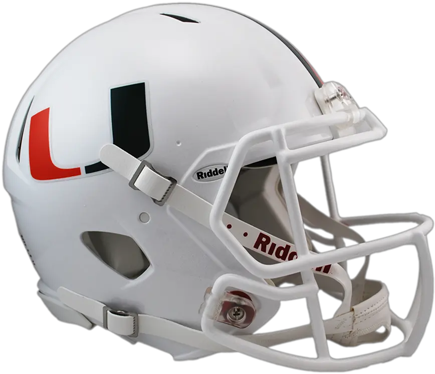 Miami Hurricanes Riddell Speed Miami Hurricanes Football Helmet Png Football Helmet Png