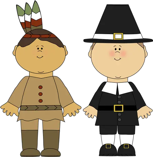 Vector Royalty Free Stock Png Files Cartoon Pilgrims And Indians Pilgrim Png