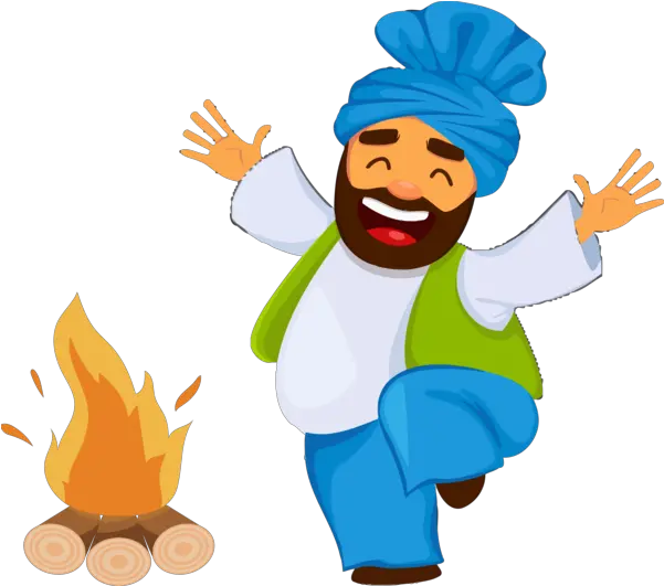 Download Lohri Cartoon Celebrating Cook Lohri Png Celebrating Png