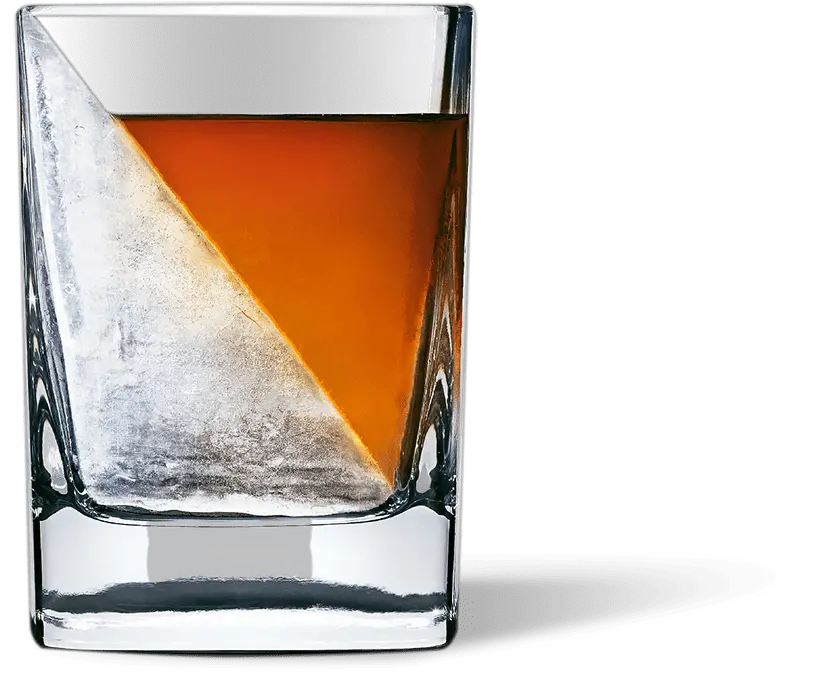 Whiskey Wedge Slanted Ice Whiskey Glass Png Whiskey Glass Png