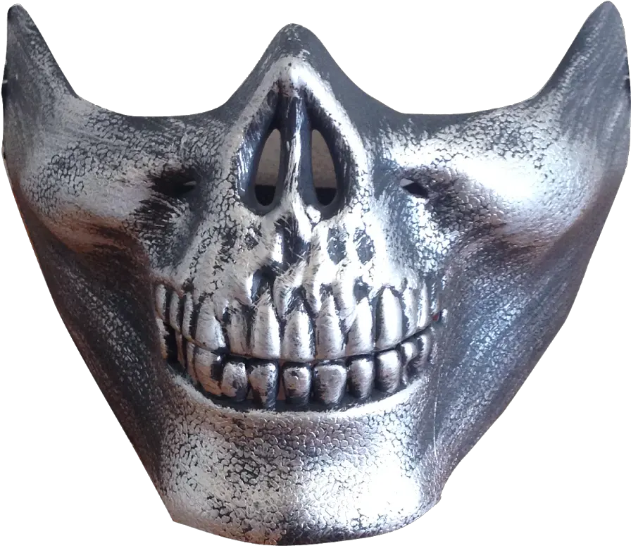 Kedai Topeng Silver Half Skull Half Skull Png Skull Transparent