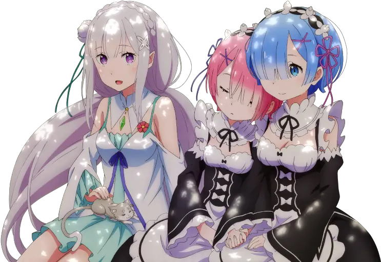 Zero Kara Hajimeru Isekai Seikatsu Emilia Rem Y Ram Png Re Zero Logo