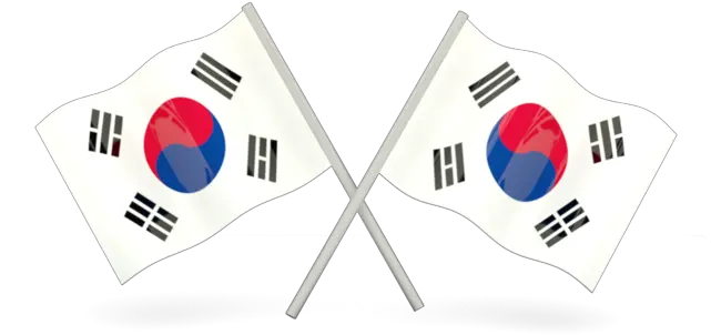 Two Wavy Flags Two South Korea Flag Png Korean Flag Png