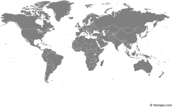 Vector Maps Of The World World Map With Countries Grey Png Map Of The World Png